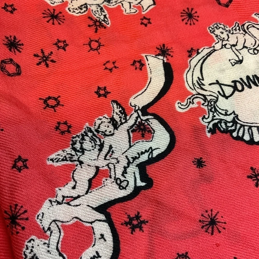 1937 French wool scarf New York Bronx Uptown red white souvenir